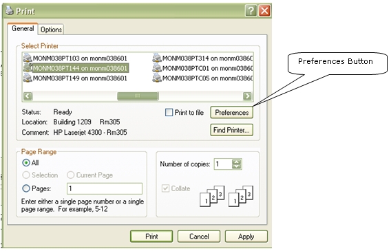 Screen shot of the application page 